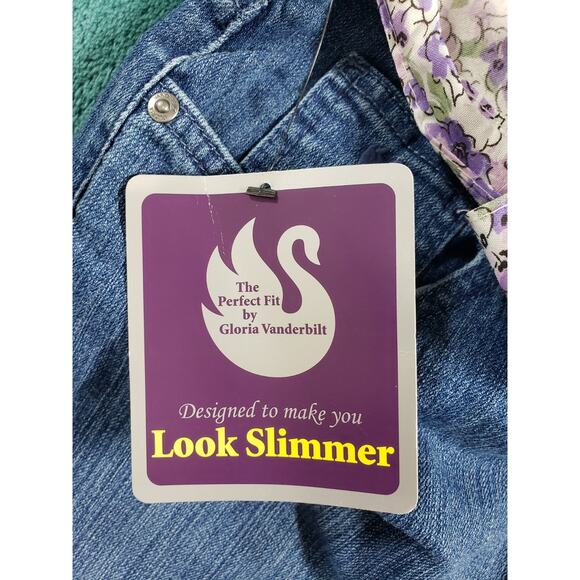 Gloria Vanderbilt Jeans Size 10 Womens Blue Pants Stretch Belted Cuff Capri NWT - Picture 3 of 16